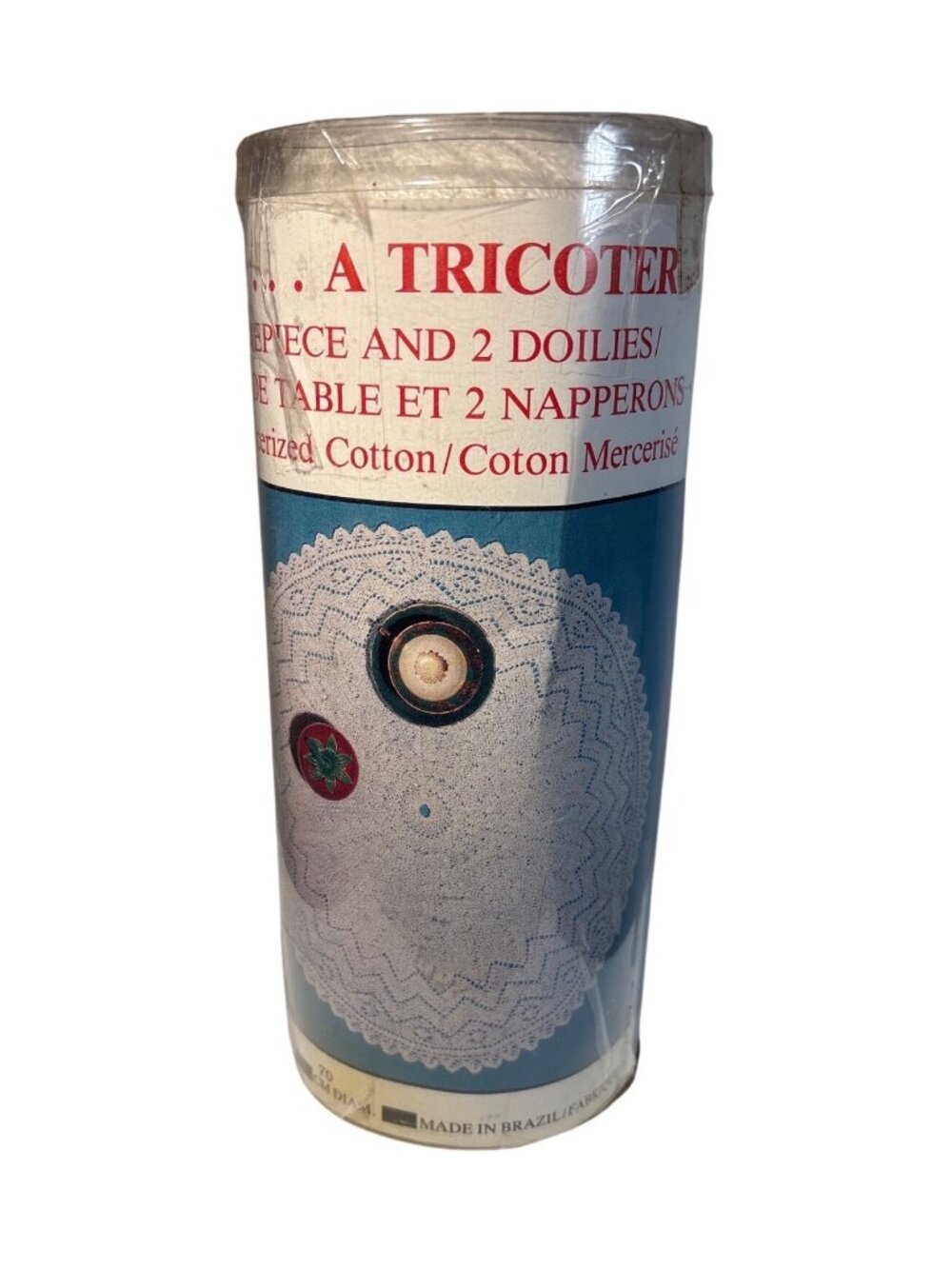 Mercerized Cotton Doilies Crochet Kit For One Centerpiece & Two Doilies Brazil